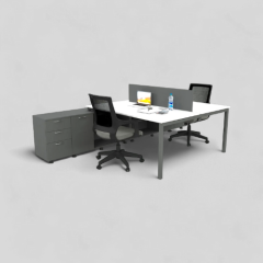 Akr Ofis Ear İkili 320 Cm Alt Etajerli Çalışma Masası Workstation