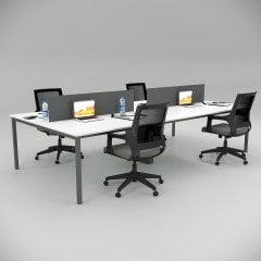 Akr Ofis  Ear Dörtlü Workstation Beyaz
