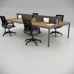 Akr Ofis  Ear Dörtlü Workstation Ceviz