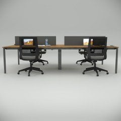 Akr Ofis  Ear Dörtlü Workstation Ceviz