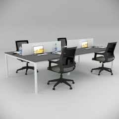 Akr Ofis  Ear Dörtlü Workstation Antrasit