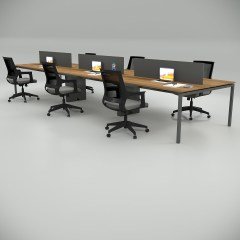 Akr Ofis  Ear Altılı Workstation Ceviz