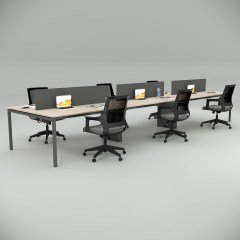 Akr Ofis  Ear Altılı Workstation Ceviz