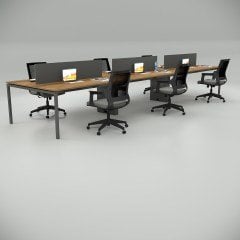 Akr Ofis  Ear Altılı Workstation Ceviz