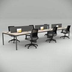 Akr Ofis  Ear Altılı Workstation Meşe