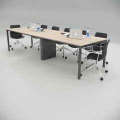 Akr Ofis  Ear Toplantı Masası  Orta Ayaklı (Yenice Meşe)