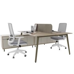 Akr Ofis Kip Etajerli İkili Workstation