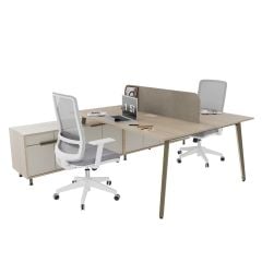 Akr Ofis Kip Etajerli İkili Workstation