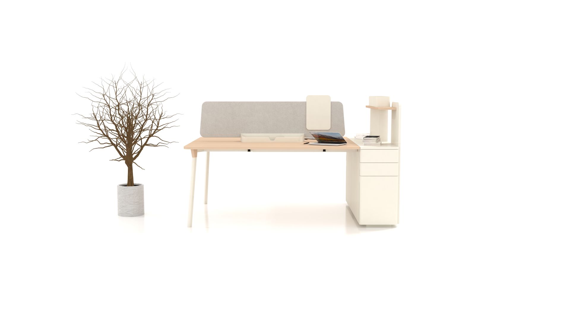 Akr Ofis Pen İkili Workstation