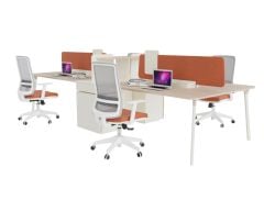 Akr Ofis Pen Etajerli Dörtlü Workstation