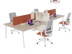 Akr Ofis Pen Etajerli Dörtlü Workstation