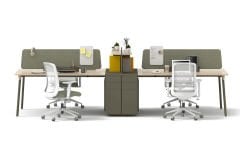 Akr Ofis Pen Etajerli Dörtlü Workstation