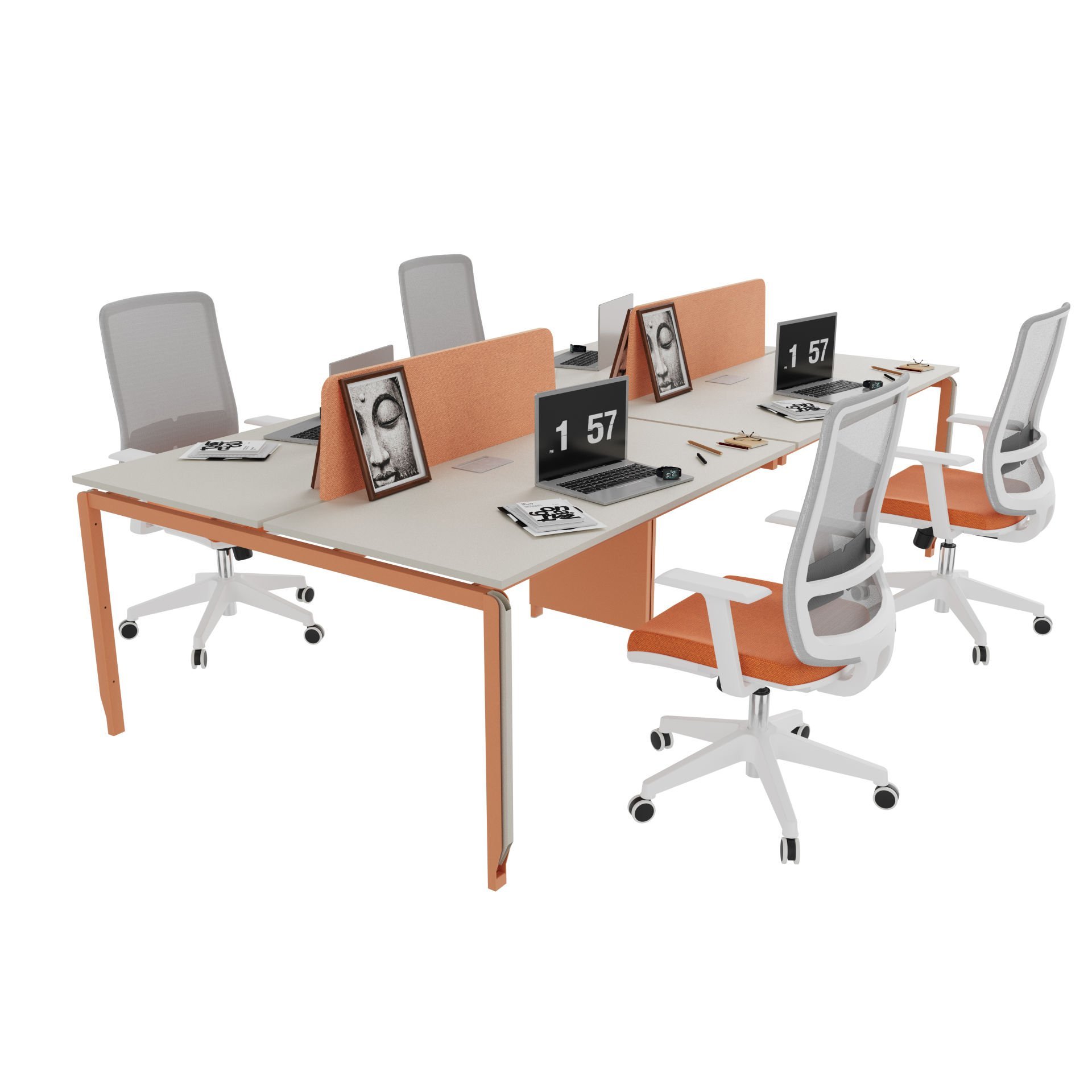 Akr Ofis Zoom Dörtlü Workstation