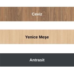 Akr Ofis Corner Çalışma Masası Keson Etajerli