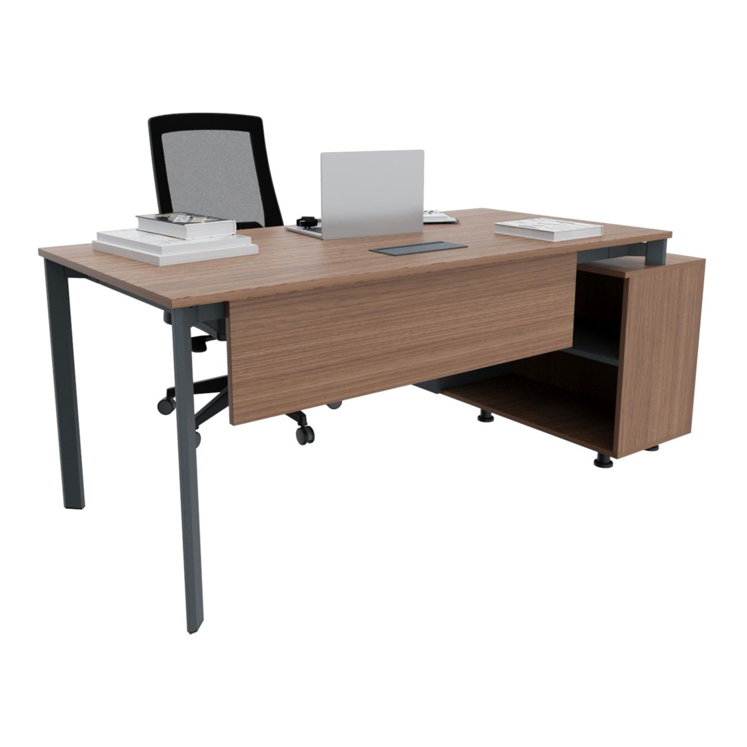 Akr Ofis Corner Çalışma Masası 160cm Alt Etajerli