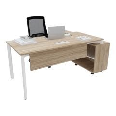 Akr Ofis Corner Çalışma Masası 160cm Alt Etajerli