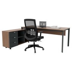 Akr Ofis Corner Çalışma Masası 120cm Alt Etajerli