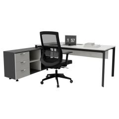 Akr Ofis Corner Çalışma Masası 120cm Alt Etajerli