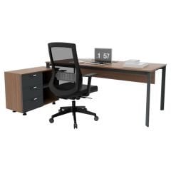 Akr Ofis Corner Ofis Çalışma Masası 80cm Alt Etajerli