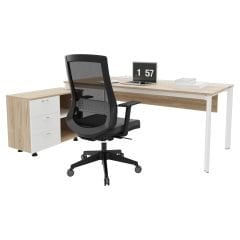 Akr Ofis Corner Ofis Çalışma Masası 80cm Alt Etajerli