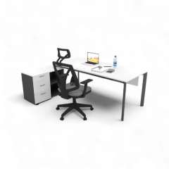Akr Ofis Corner Ofis Çalışma Masası 80cm Alt Etajerli