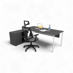 Akr Ofis Corner Ofis Çalışma Masası 80cm Alt Etajerli
