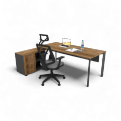 Akr Ofis Corner Ofis Çalışma Masası 80cm Alt Etajerli