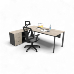 Akr Ofis Corner Ofis Çalışma Masası 80cm Alt Etajerli
