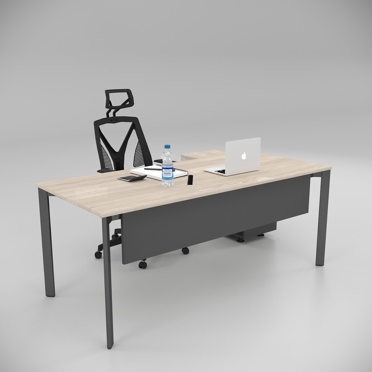 Akr Ofis Corner Ofis Çalışma Masası 80cm Alt Etajerli Ceviz