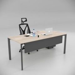 Akr Ofis Corner Ofis Çalışma Masası 80cm Alt Etajerli Ceviz