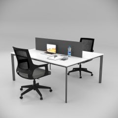Akr Ofis  Corner İkili Çalışma Masası Workstation Beyaz