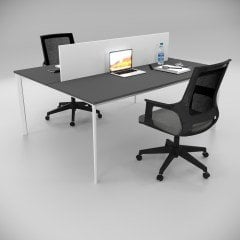 Akr Ofis  Corner İkili Çalışma Masası Workstation Antrasit