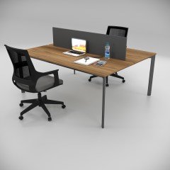 Akr Ofis  Corner İkili Çalışma Masası Workstation Ceviz