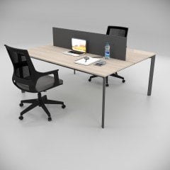 Akr Ofis  Corner İkili Çalışma Masası Workstation Meşe