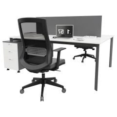 Akr Ofis Corner İkili Alt Etajerli Çalışma Masası Workstation