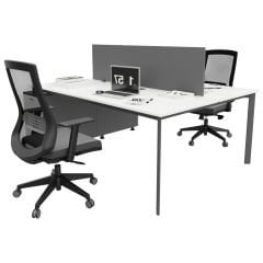 Akr Ofis Corner İkili Alt Etajerli Çalışma Masası Workstation