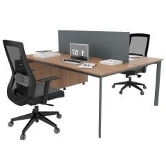 Akr Ofis Corner İkili Alt Etajerli Çalışma Masası Workstation
