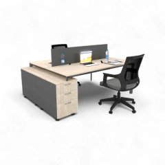 Akr Ofis  Corner İkili 140cm Alt Etajerli Çalışma Masası Workstation