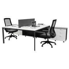 Akr Ofis  Corner İkili 320 Cm Alt Etajerli Çalışma Masası Workstation