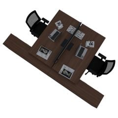 Akr Ofis  Corner İkili 320 Cm Alt Etajerli Çalışma Masası Workstation