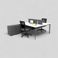 Akr Ofis  Corner İkili 320 Cm Alt Etajerli Çalışma Masası Workstation