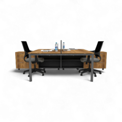 Akr Ofis  Corner İkili 320 Cm Alt Etajerli Çalışma Masası Workstation