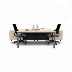 Akr Ofis  Corner İkili 320 Cm Alt Etajerli Çalışma Masası Workstation
