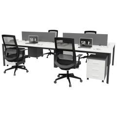 Akr Ofis  Corner Dörtlü Workstation