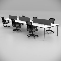 Akr Ofis  Corner Altılı Workstation Beyaz