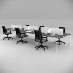 Akr Ofis  Corner Altılı Workstation Antrasit