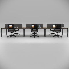 Akr Ofis  Corner Altılı Workstation Ceviz