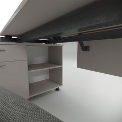 Akr Ofis Retro İkili Çalışma Masası 100cm Orta Etajerli Kumtaşı