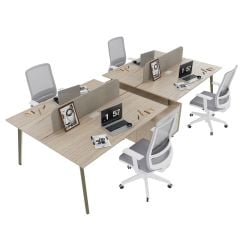 Akr Ofis Kip Kesonlu Dörtlü Workstation