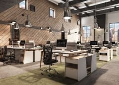 Akr Ofis Woody İkili Etajerli Workstation
